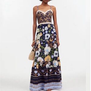 Agua Bendita x Madewell Suzie Floral Maxi Dress - Navy and Cream